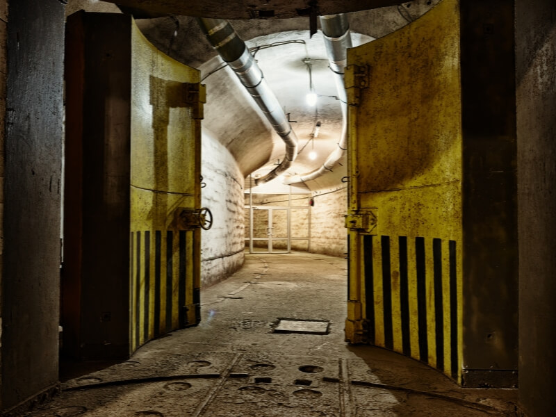 Bunker unter der Erde können ganze Bevölkerungen schützen und das Überleben sichern
